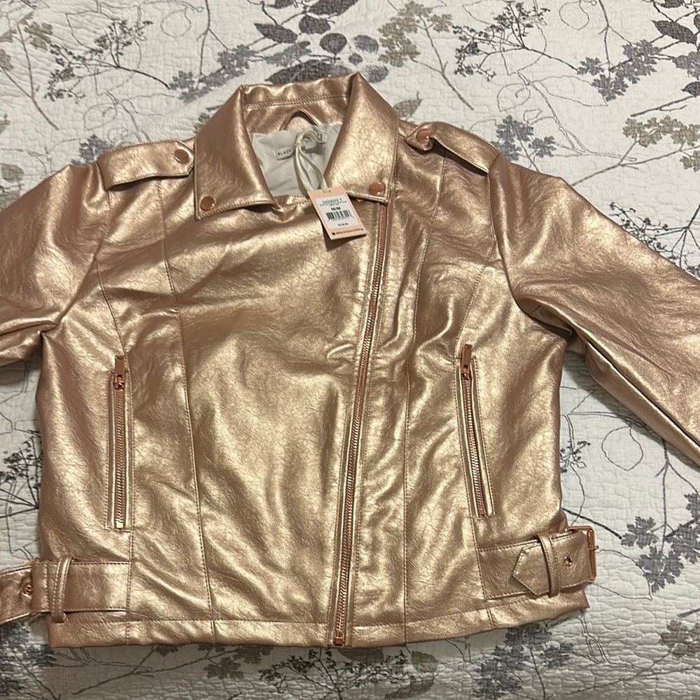Black Tape Metallic Bomber Jacket